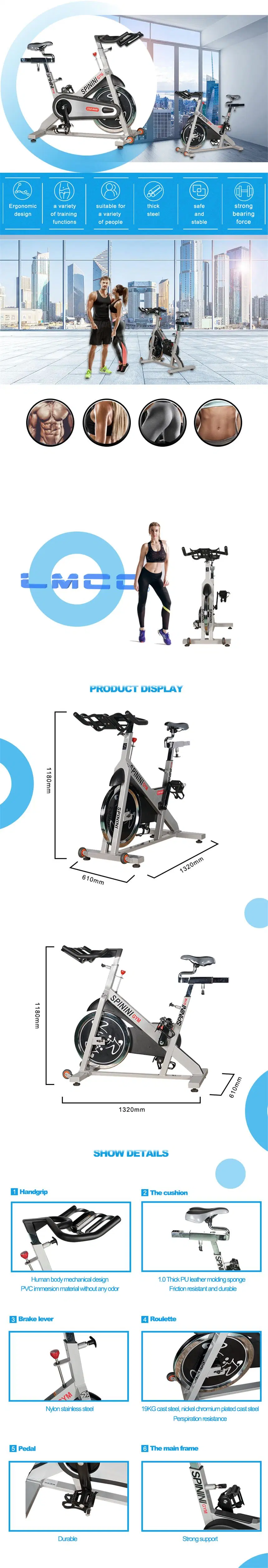 Leenkon Commercial Gym Club Use Fitness Cardio Schwinn Magnetic Spin Bikes Movable Spinning Bike